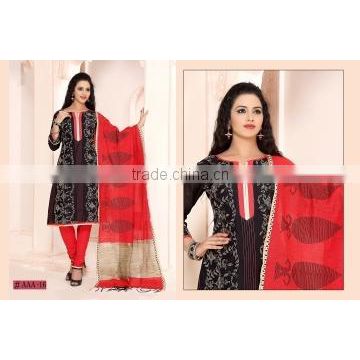 Ecstatic Black Cotton Churidar Suit/fashion Churidar Suit online