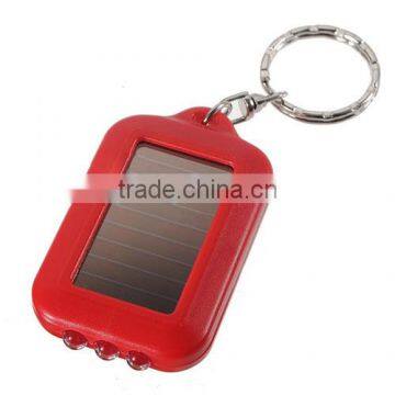 Mini Solar Power Rechargeable 3LED Flashlight Keychain Torch photo-3