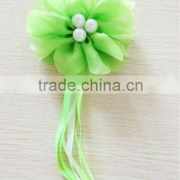 Chiffon/Satin/Organza/Silk Fabric Flower with beads