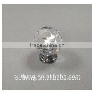 Kitchen and Bathroom Cabinet Furniture High Quality Fancy Chrome Base Glass Crystal Knobs photo-3