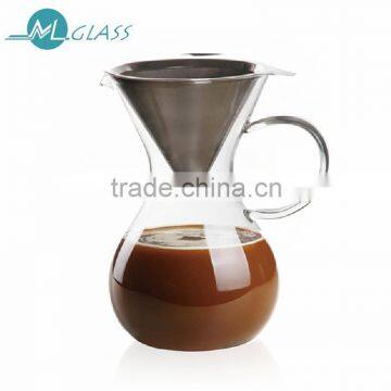 1000ml portable clear stainless steel coffee maker with handle N6529