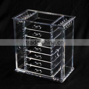 HomCom Deluxe 7-drawer Clear Acrylic Jewelry Organizer Chest w/ Necklace Keeper