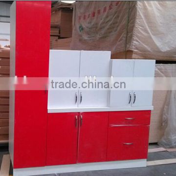 High gloss Red color Modern Kitchen Cabinet Free Standing