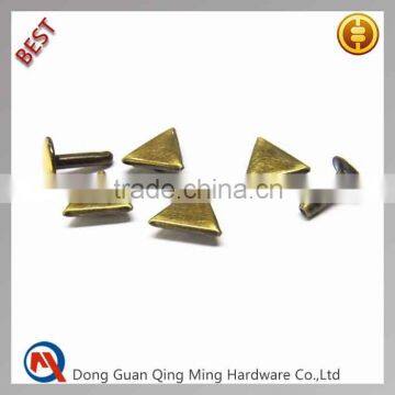 Triangle Shape Metal Flat Head Rivets For Handbags