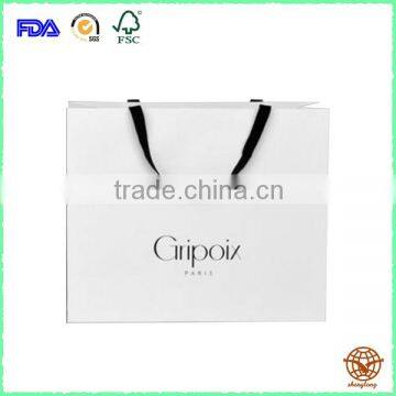 Matte Laminated white paper gift bag, Eco-friendly craft paper Bag