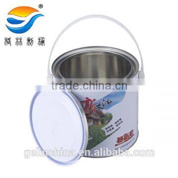 2.5L Round metal bucket with handle for paint