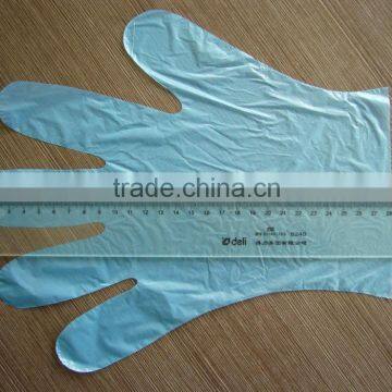 Short Transparent and Blue PE Disposable Plastic Glove, Long Glove Also Available