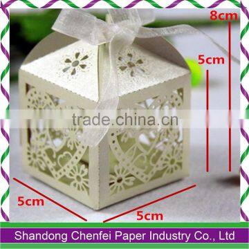Laser Cut High Quality Wedding Paper Candy Gift Box in stock