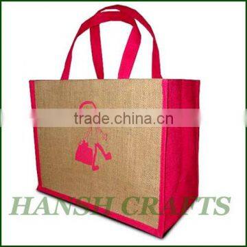 2015 hot sale jute shopping bag cheap price printable jute shopping bag