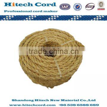 High Quality 100% Sisal 3 Strands Twisted Rope in Coil Packing