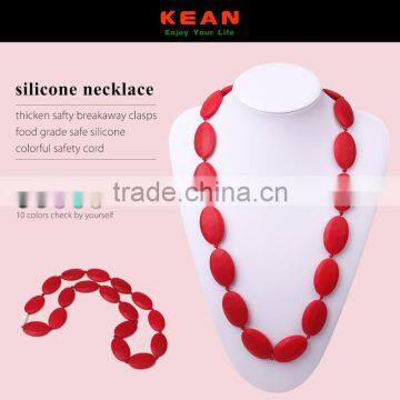 Charm necklace new style silicone beaded necklace