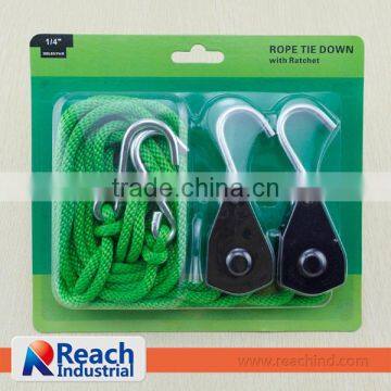 1/4" Solid Braided Polypropylene Rope Motorcycle Trailer Rope Ratchet Tie Down,1/4" Rope Ratchet photo-2