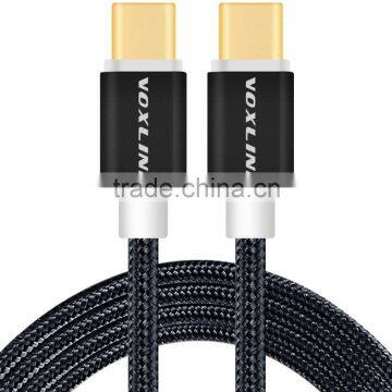 Voxlink 0.5m TYPE-C male to male mobile phone data cable charging cable nylon braided metal wire black