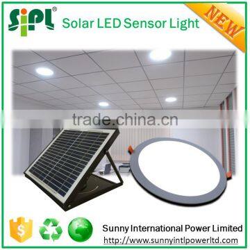 Radar motion sensor included 15 watt solar panel powered day & night LED downlight