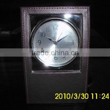 Hotel Using Leather Wooden Alarm Clock Table Clock photo-2