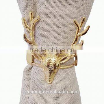 metal alloy stag curtain clip ,decorative curtain buckle