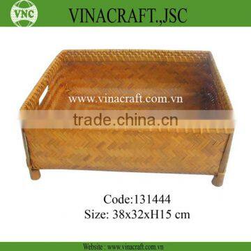 Rattan bamboo laundry baskets wholesale with carry handle