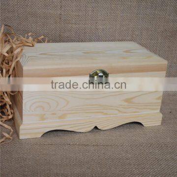 Natural antique pine wood jewelry storage box