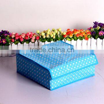 N488 Good Quality Rectangle Non Woven Coated Water Proof Foldable Storage Box Polka Dot Bin photo-6