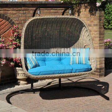 Garden furniture outdoor round wicker hanging swing egg chair