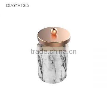 Natural stone marble concrete candle jars with lids for container holder home decor