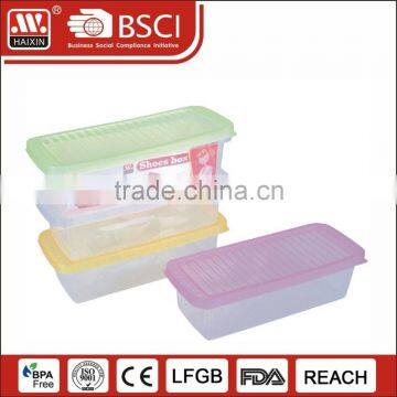 Custom shoes boxes with a lid storage boxes bins transparent plastic shoes box for high heels/flat shoes shipping