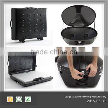 Vacuum form plastic handle for suitcase