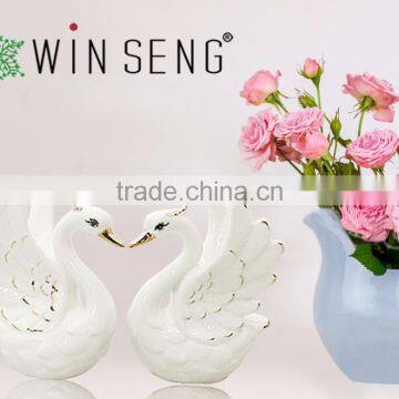 Ceramic swan for home decoration ceramic animal figurine