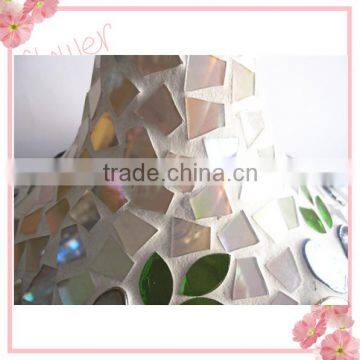 Flower Patterned Elegant Glass Handicraft Stained Mosaic Giant Glass Vases photo-3