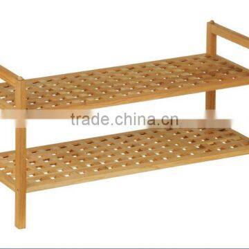 Housewares 40 x 70 x 27 cm 2 Tier Walnut Wood Shoe Rack