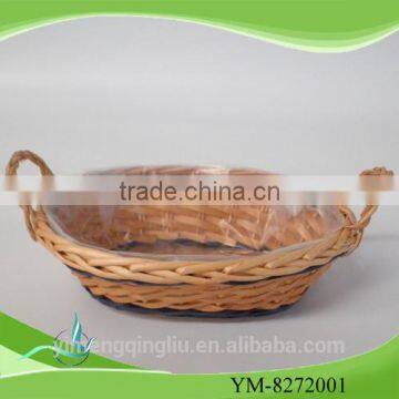 newest style honey color beautiful small willow basket plate