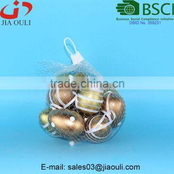 BSCI Audit Factory Popular Design Easter Decorations Plastic Golden Eggs photo-3