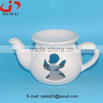 Modern family life fragrance ceramic teapot shape oil burner, aroma diffuser