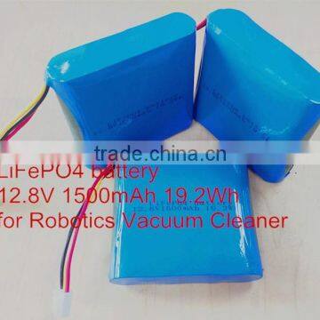 LiFePO4 battery 12.8V 1500mAh for Robotics Vacuum Cleaner