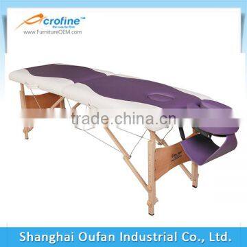 2 section aluminum folding masssage table with face plug