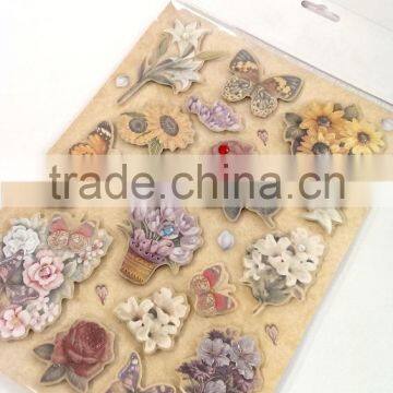 3D Elegant Lily & Sunflower & Butterfly Design Sticker, Decorative Glitter Sticker With Color Gems/Rhinestone photo-4