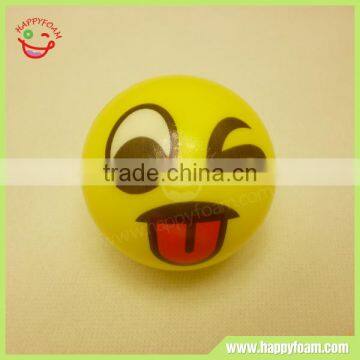 Promotional facial naughty emoji printed PU foam stress ball for entertainment