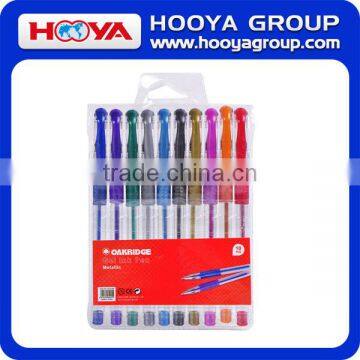 10colors/pvc bag metal colors Gel ink pen for office school Promotion