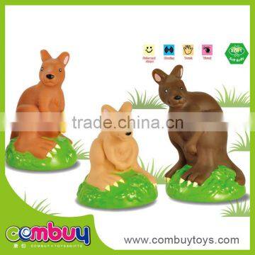 High Quality cartoon kangaroo small rubber toys with BB whistle