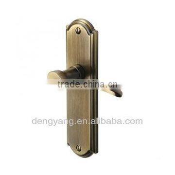 Antique Brass Howard Door Handle on Backplate