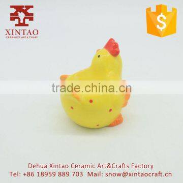 Mini Yellow Chicken Shaped Ceramic Porcelain Tealight Candle Holder photo-2