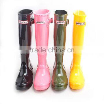 Dripdrop Waterproof Knee High Tall Europe Style Slim Colorful High Quality Women Gumboots Rain Boots photo-4