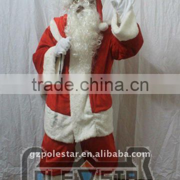 Christmas santa claus costume high quality fur