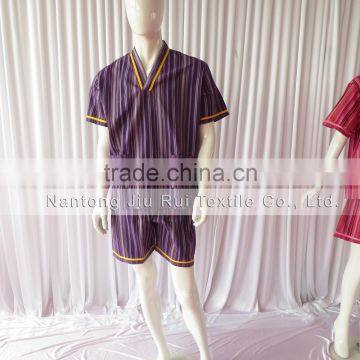 Korean Style Stripe Pajamas for Men With Pocket Elastic Waist 2 Piece Set Hotel Quality Autumn Unisex Pajamas For Sauna photo-2