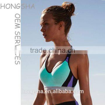 Sexy different kinds of sports wear bra and panty new design high quality sports bra with color combination HSb7274