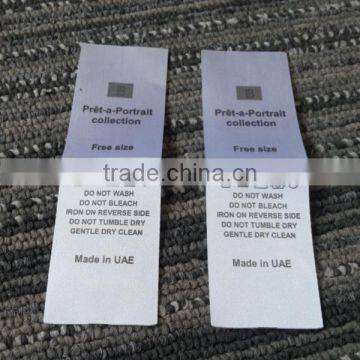 Satin printed label, neck label, clothing label