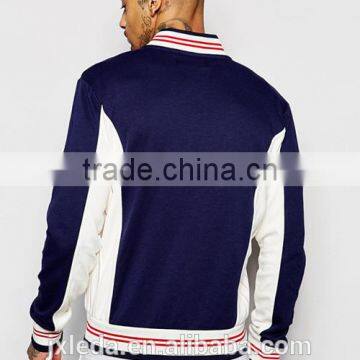 Custom Men Navy Track Jacket With Baseball Collar photo-3