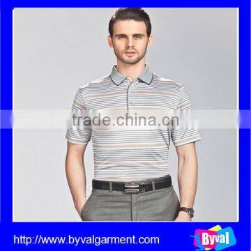 Wholesale 100% Polyester Middle Aged Men's Short Sleeve Polo Shirt