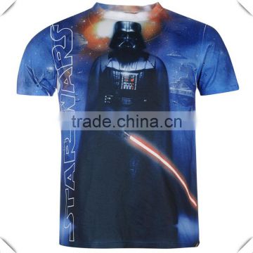 fashionable causal style comfortable fit full body sublimation printing Mens t-shirt wholesale