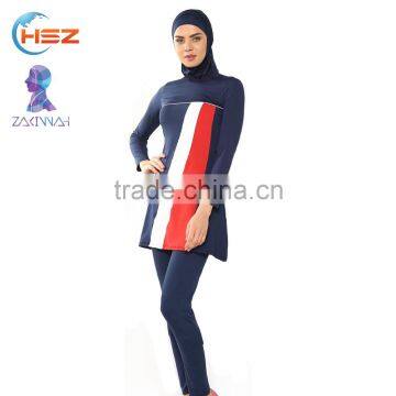 Zakiyyah 5586 Islamic stripes swimwear modest simple ladies swimsuits manufacturers indonesia
